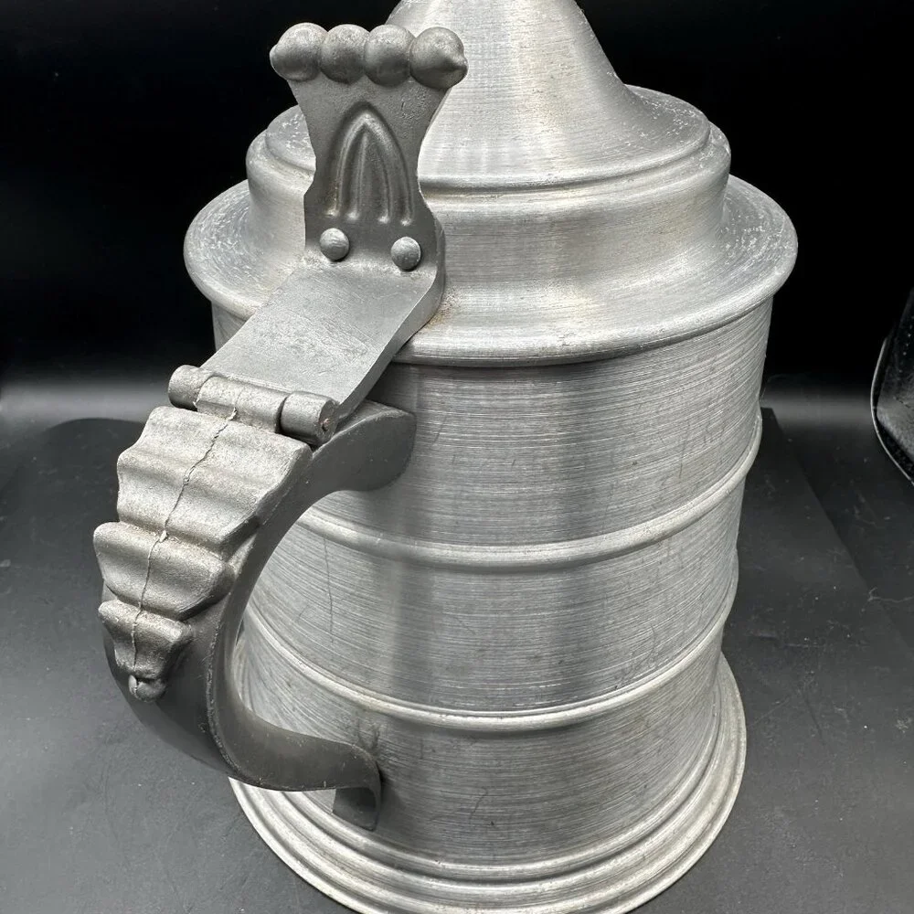 Vtg Made In Italy Metal Ice Bucket Beer Stein Plastic Liner 9.5” Mid Century 60s